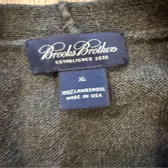 Vintage Brooks Brothers Lambswool Cardigan Men’s XL Sweater Gray Made USA Preppy - Picture 3 of 7